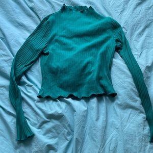 Sustainable Cropped Mock Neck Top